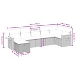 vidaXL Salon de jardin avec coussins 7Pièces mélange beige résine tressée