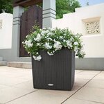 LECHUZA Jardinière CUBE Cottage 50 ALL-IN-ONE Granite