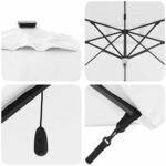 vidaXL Parasol Roma à Bras Déporté Beige  Noir 352 x 251 x 265 cm