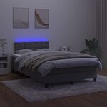 vidaXL Sommier à lattes de lit avec matelas LED gris foncé 120x190 cm
