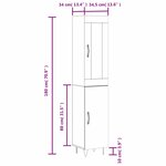 vidaXL Buffet haut Blanc 34 5x34x180 cm Bois d'ingénierie
