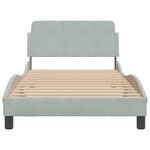 vidaXL Cadre de lit sans matelas gris clair 100x200 cm velours