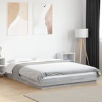 vidaXL Cadre de lit et lumières LED sans matelas sonoma gris 120x200cm