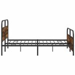 vidaXL Cadre de lit en métal sans matelas chêne fumé 150x200 cm