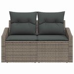 vidaXL Canapé de jardin avec coussin Gris 123 x 62 x 69 cm polyrotin