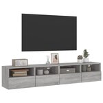 vidaXL Meubles TV muraux 2Pièces sonoma gris 80x30x30cm bois d'ingénierie