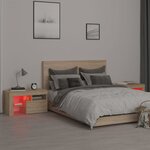vidaXL Tables de chevet 2 Pièces lumières LED Chêne sonoma 70x36 5x40 cm