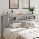 vidaXL Tête de lit à LED sonoma gris 220x18 5x103 5 cm bois ingénierie