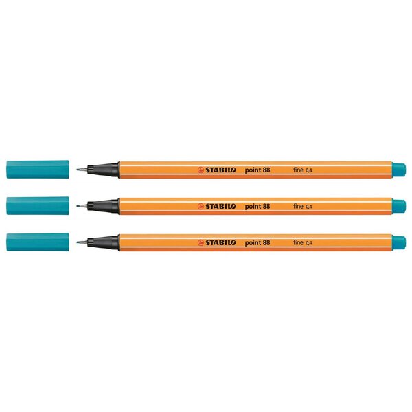 Stylo-Feutre POINT 88 Pointe Fine 0 4 mm bleu clair x 3 STABILO