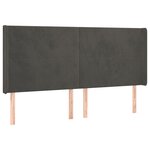 vidaXL Tête de lit avec oreilles Gris foncé 163x16x118/128 cm Velours