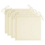 vidaXL Chaises de jardin avec coussins crème lot de 3 Bois teck massif