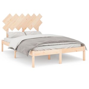 vidaXL Cadre de lit 120x190 cm Petit double Bois massif