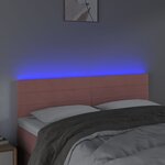 vidaXL Tête de lit à LED Rose 144x5x78/88 cm Velours