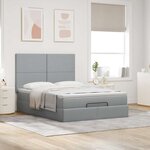 VidaXL Cadre de lit ottoman et matelas gris clair 140x190 cm tissu