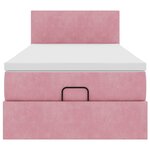 vidaXL Cadre de lit ottoman avec matelas rose 100x200 cm velours