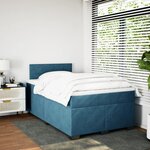 vidaXL Sommier à lattes de lit et matelas bleu 120x200 cm velours