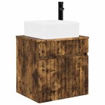 vidaXL Meuble de lavabo mural Chêne fumé 49 x 41 x 63 cm
