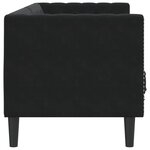 vidaXL Canapé Chesterfield avec traversins 3 places noir velours