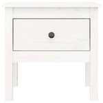 vidaXL Table d'appoint Blanc 50x50x49 cm Bois massif de pin