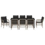 vidaXL Ensemble de salle à manger pour jardin 9 Pièces Gris clair