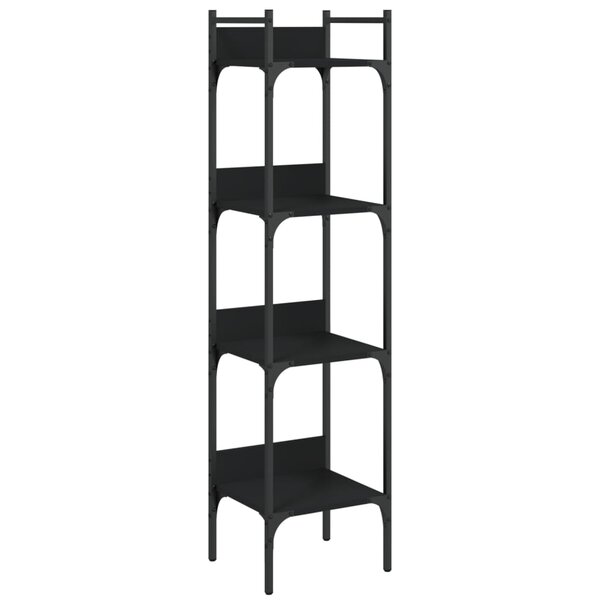 vidaXL Bibliothèque à 4 niveaux noir 35x30x138 5 cm bois d'ingénierie