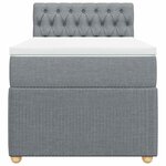 vidaXL Sommier à lattes de lit et matelas Gris clair 90x190 cm Tissu