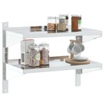 vidaXL Étagère murale à 2 niveaux 75x40x60 cm argenté acier inoxydable