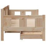 vidaXL Lit de jour avec tiroirs sans matelas 90x200 cm bois massif