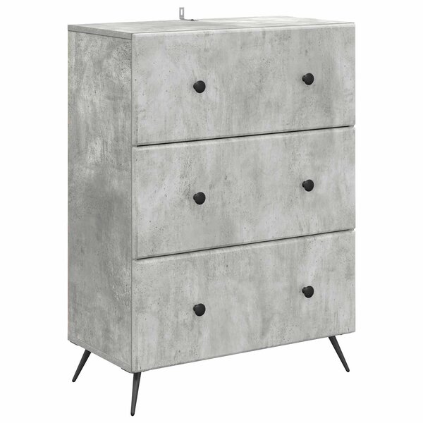 vidaXL Armoire à tiroirs Gris béton 66 x 34 5 x 90 cm
