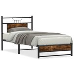 vidaXL Cadre de lit sans matelas chêne fumé 90x190cm bois d'ingénierie