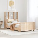 vidaXL Lit bibliothèque sans matelas 100x200 cm bois massif