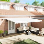 vidaXL Auvent Rétractable avec 500 × 300 cm Blanc