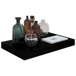 vidaXL Étagère murale flottante 4 Pièces Noir brillant 40x23x3 8 cm MDF