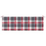vidaXL Coussin de banc de jardin motif à carreaux rouges 150x50x4 cm