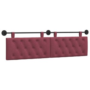 vidaXL Tête de lit suspendue Bordeaux Tissu