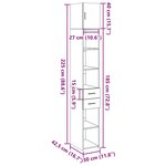 vidaXL Armoire de rangement mince gris béton 30x42 5x225 cm
