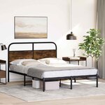 vidaXL Cadre de lit sans matelas 120x200 cm chêne fumé bois ingénierie