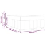 vidaXL Cadre de lit avec matelas Marron foncé 140 x 200 cm tissu