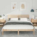 vidaXL Cadre de lit avec tête de lit Marron 160 x 220 cm Pin massif