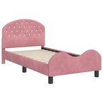 vidaXL Cadre de lit pour enfants avec tête de lit Rose 80 x 160 cm