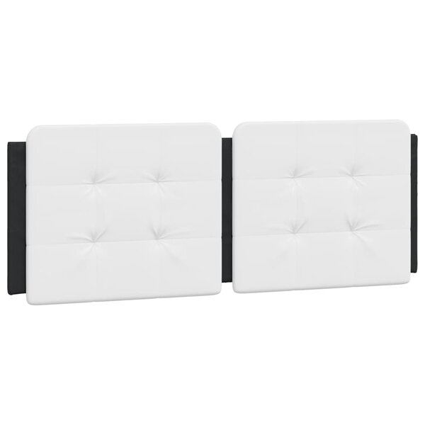 vidaXL Coussin de tête de lit blanc et noir 140 cm similicuir