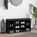 vidaXL Banc à chaussures noir 102x32x50 cm bois d'ingénierie