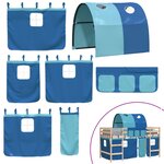 vidaXL Lit mezzanine enfants avec tunnel sans matelas bleu 90x190 cm