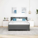 vidaXL Lit à ressort avec matelas gris foncé  140 x 200 cm  tissu