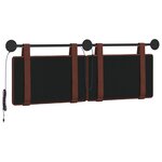 vidaXL Tête de lit suspendue Avec lumière LED Brun Brillant PU antique