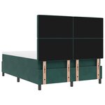 vidaXL Lit à ressorts avec matelas Vert foncé 140 x 190 cm Velours