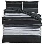 vidaXL Ensemble de housse de couette noir et blanc 200x220 cm Coton