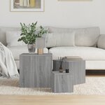 vidaXL Tables d'appoint 3 Pièces Sonoma gris Bois d'ingénierie