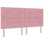 vidaXL Tête de lit LED avec bandes LED Rose 200 cm Velours