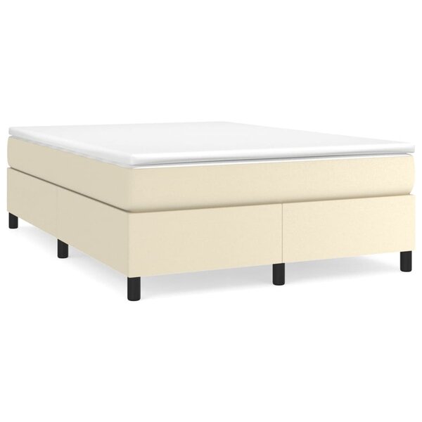 vidaXL Sommier à lattes de lit avec matelas Crème 140x200cm Similicuir